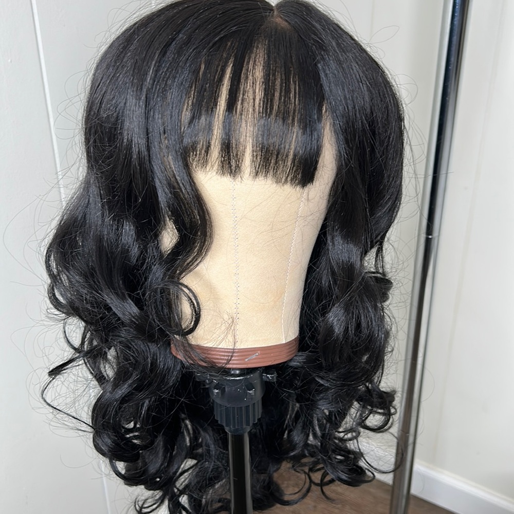 Synthetic bang wig